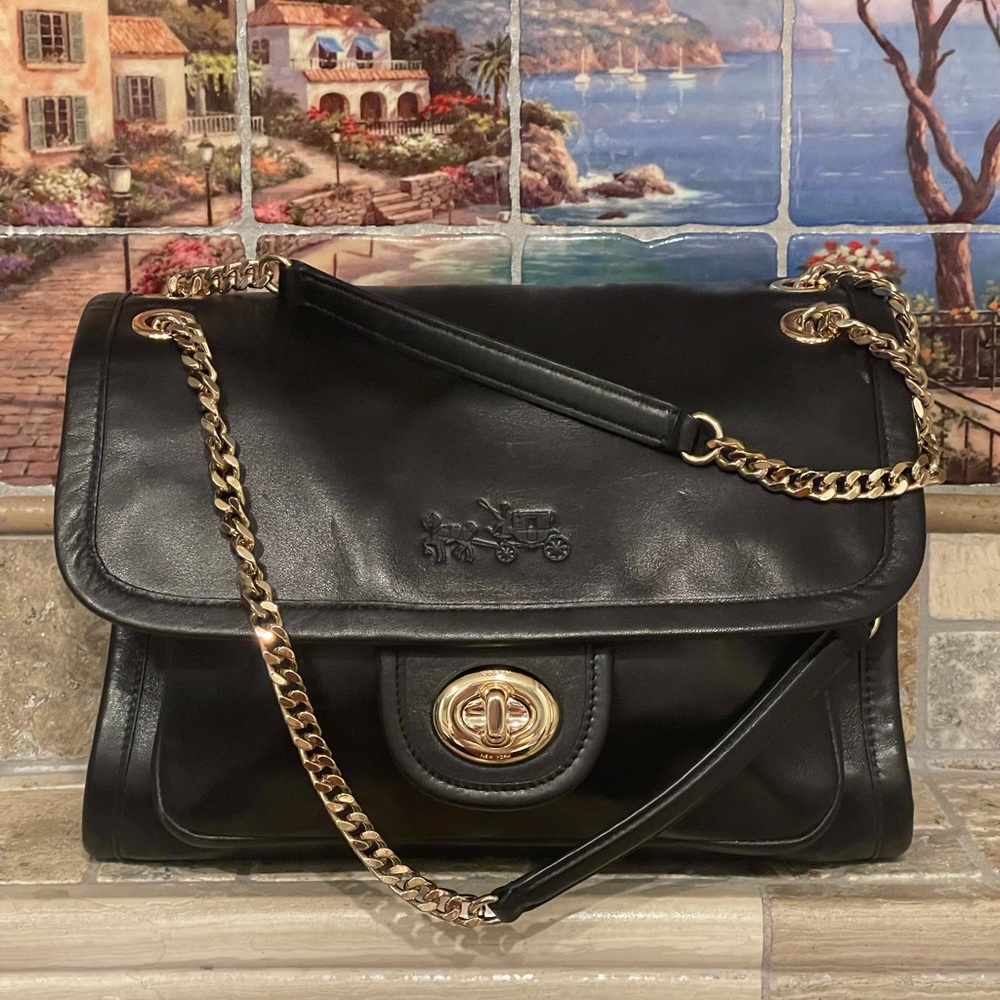 ❌SOLD ❌COACH Ranger Black Leather Flap Convertible Bag